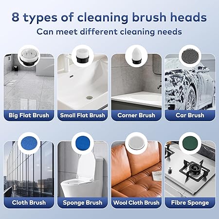 Cepillo Limpiador Eléctrico 9 en 1 – La Solución Total para la Limpieza del Hogar y tu Auto💫