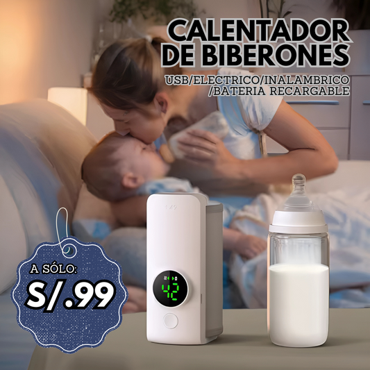 Calentador de biberones portátil, calentador de biberones🍼 USB, calentador de agua, calentador de leche y fórmula para llevar, calentamiento rápido, batería recargable de 2000 mAh, ideal para padres