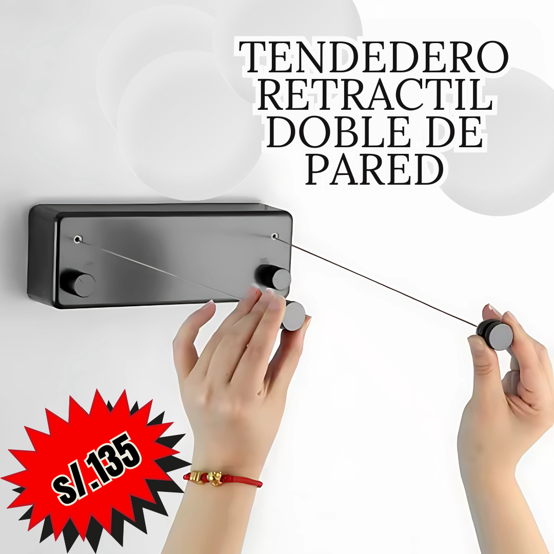 TENDEDERO RETRACTIL DOBLE DE PARED, ACERO INOXIDABLE🔥CALIDAD PREMIUM✨