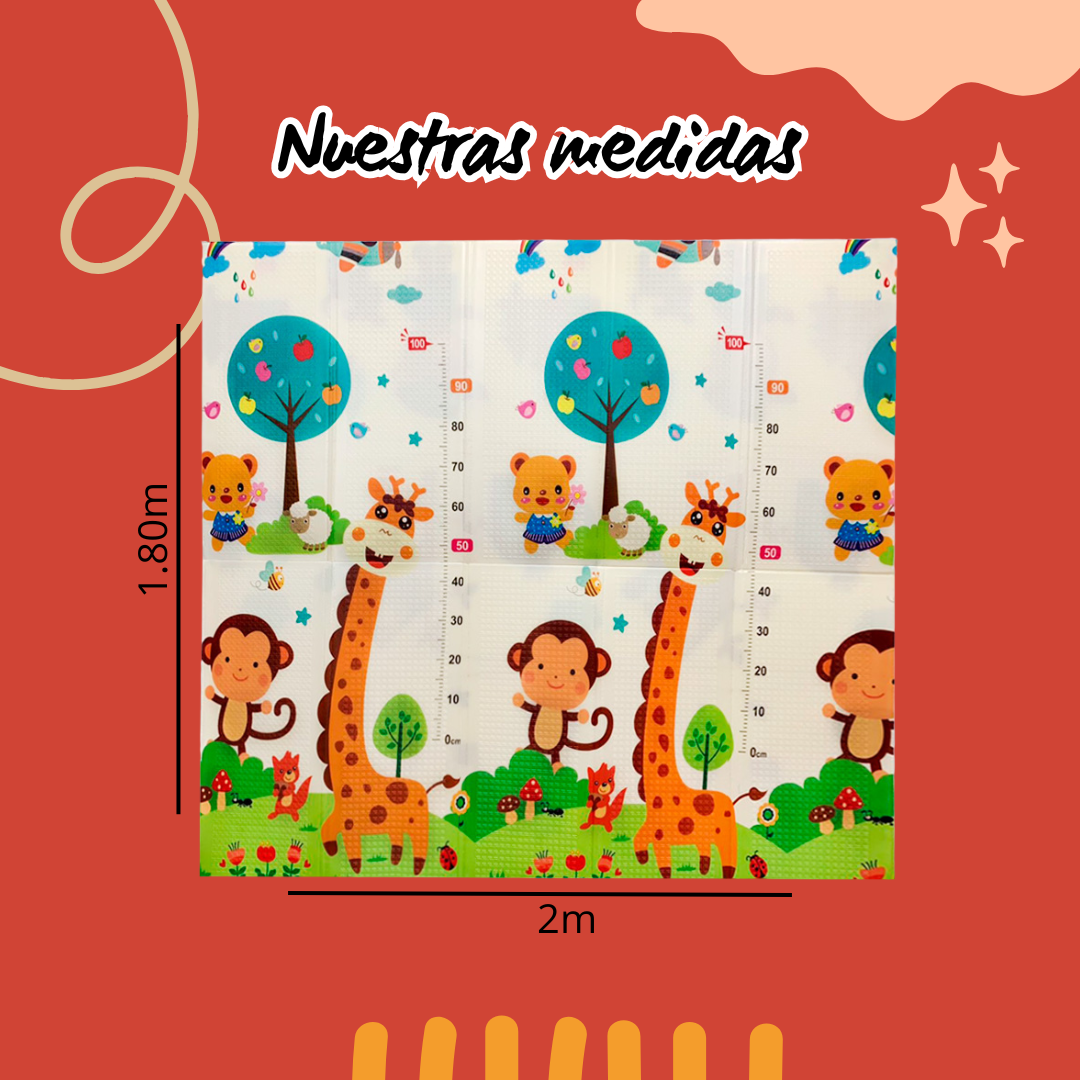 Piso plegable reversible para bebés y niños 🌈180×200 cm