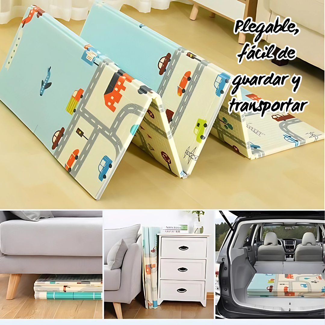 Piso plegable reversible para bebés y niños 🌈180×200 cm