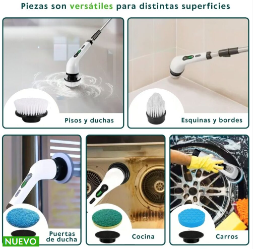 Cepillo Limpiador Eléctrico 9 en 1 – La Solución Total para la Limpieza del Hogar y tu Auto💫