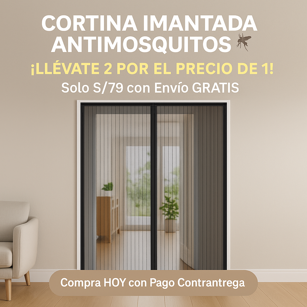 CORTINA DE PUERTA MAGNÉTICA ANTIMOSQUITOS🦟 90x200 CM, CON IMANES Y ADHESIVOS, MANOS LIBRES, MODELO PREMIUM, CALIDAD A1✨ LLEVATE 2 CORTINAS POR EL PRECIO DE 1🎁✨