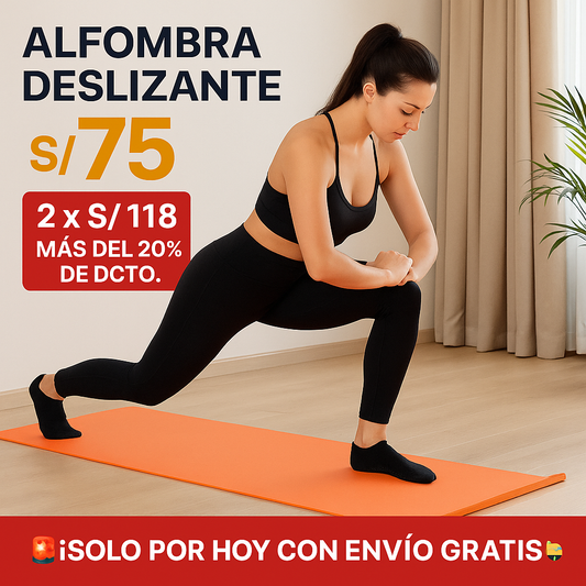 ALFOMBRA DESLIZANTE DE YOGA Y FITNESS, CON TOPES FINALES, PARA DAR FORMA AL CUERPO💪