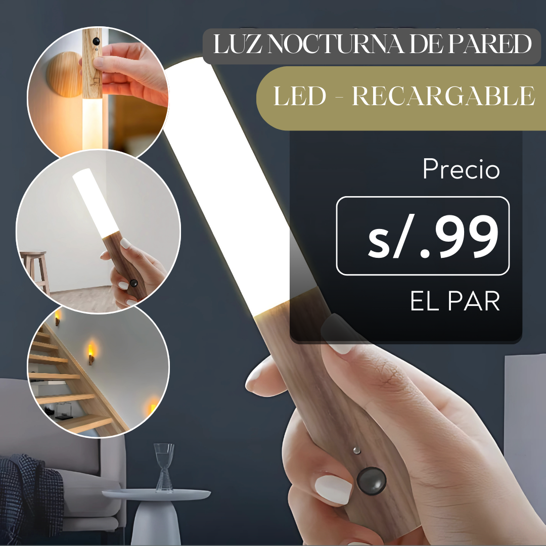 LUZ NOCTURNA DE PARED LED-RECARGABLE💡