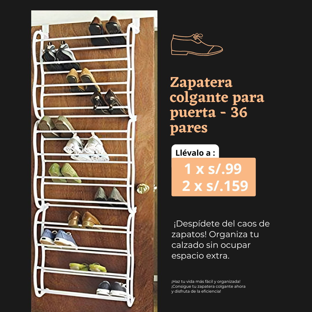 Zapatera Colgante para Puerta-36 Pares👟👞🥿👠🩰