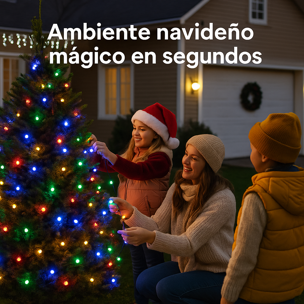 Luces LED solares navideñas